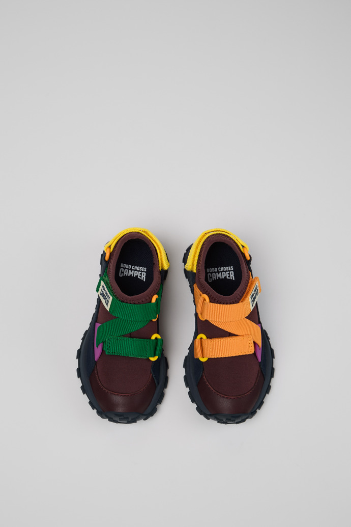 Overhead view of Twins Multicolor Textile and Nubuck Sneakers for Kids.