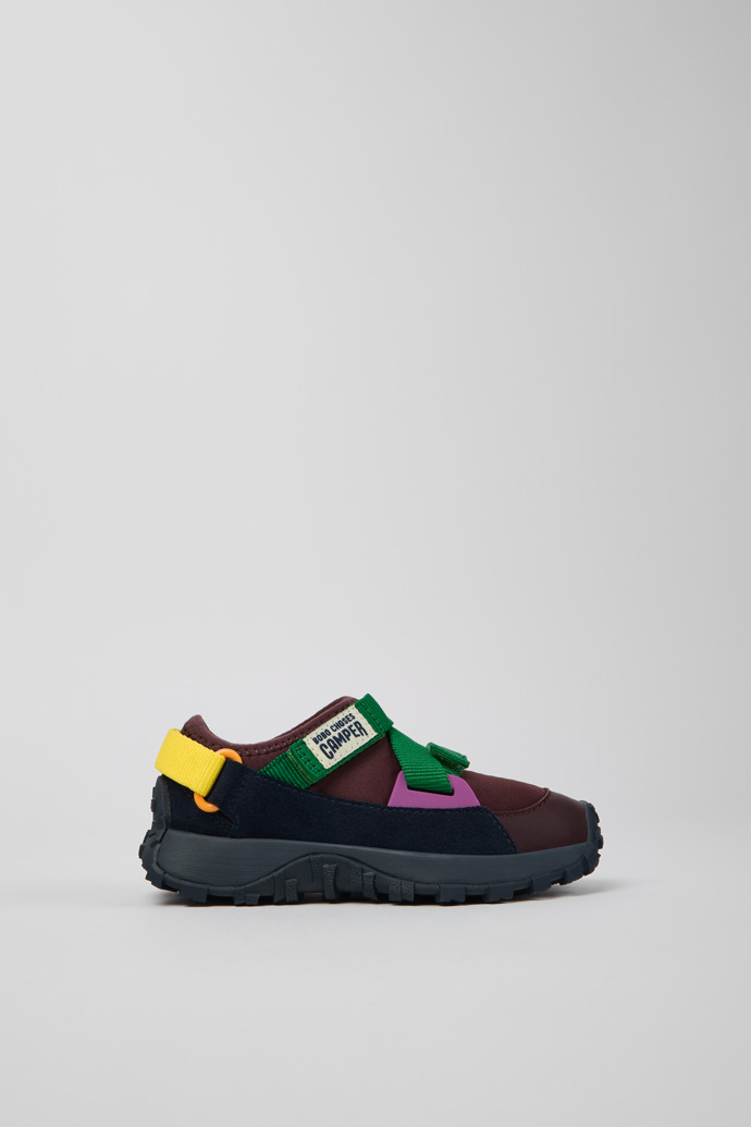 Side view of Twins Multicolor Textile and Nubuck Sneakers for Kids.