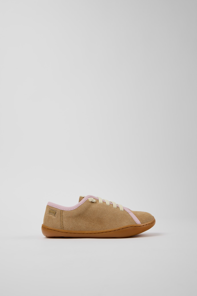 Side view of Twins Multicolor Suede and Leather Shoes for kids.