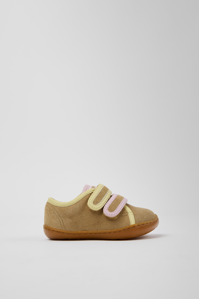 Side view of Twins Multicolor Suede and Leather Sneakers for kids.
