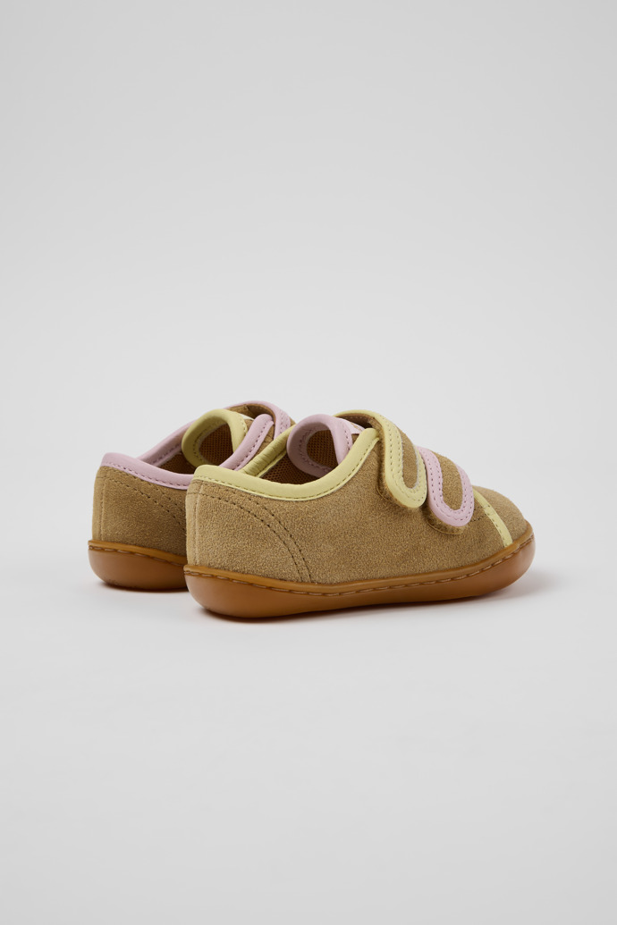 Back view of Twins Multicolor Suede and Leather Sneakers for kids.