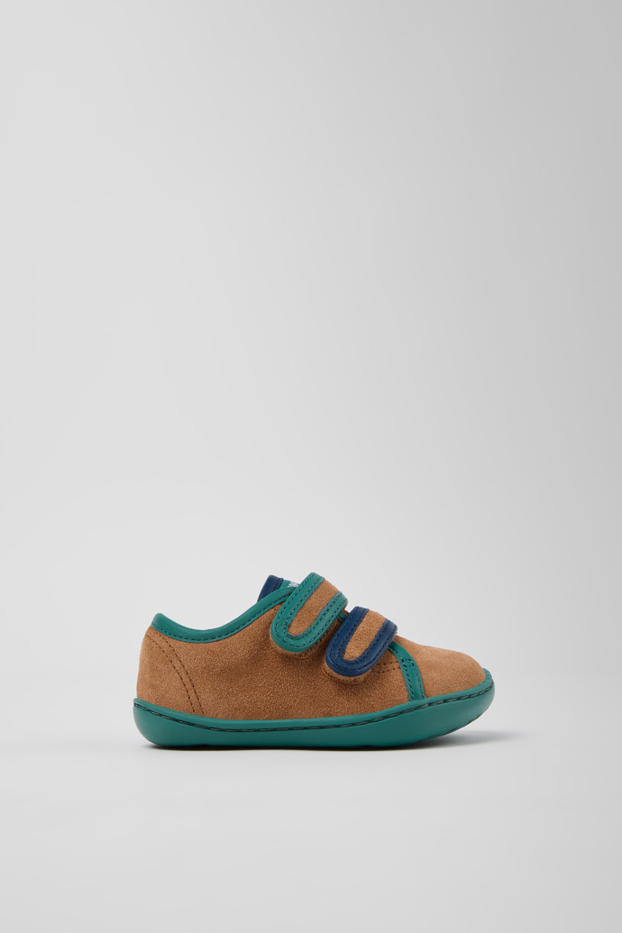 Side view of Twins Multicolor Suede and Leather Sneakers for kids.