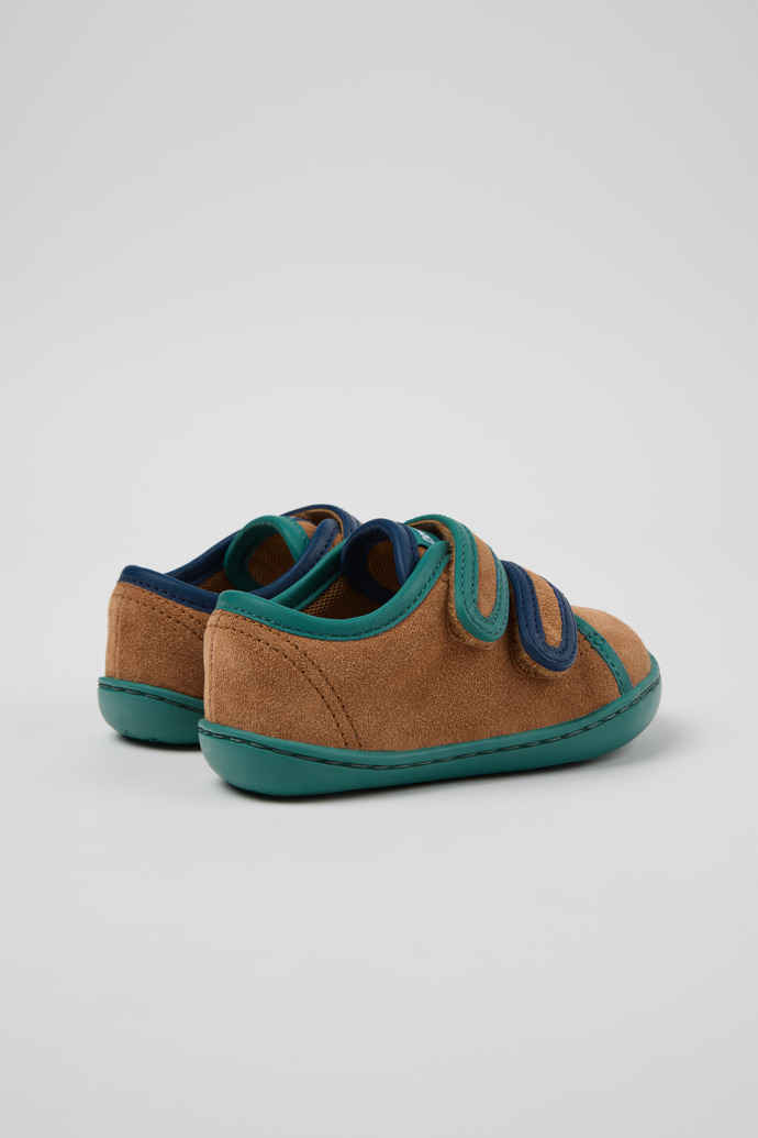 Back view of Twins Multicolor Suede and Leather Sneakers for kids.