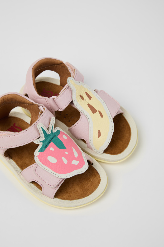 Close-up view of Twins Multicolor Leather Sandals for kids.
