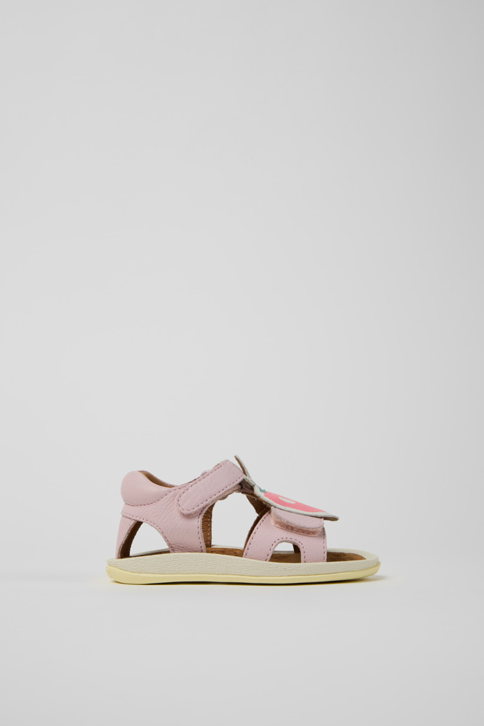 Side view of Twins Multicolor Leather Sandals for kids.