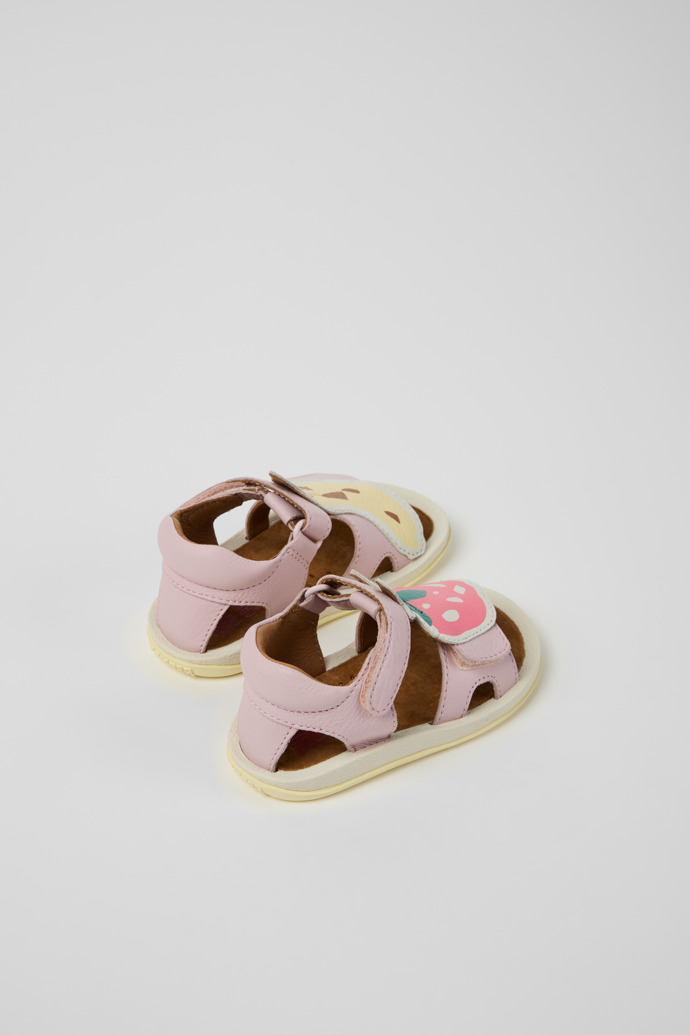 Back view of Twins Multicolor Leather Sandals for kids.