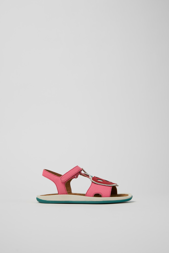 Side view of Twins Multicolor Leather Sandals for kids.