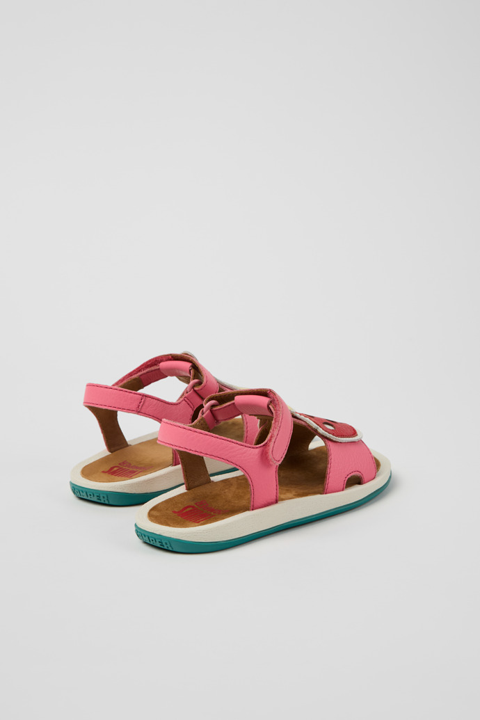 Back view of Twins Multicolor Leather Sandals for kids.