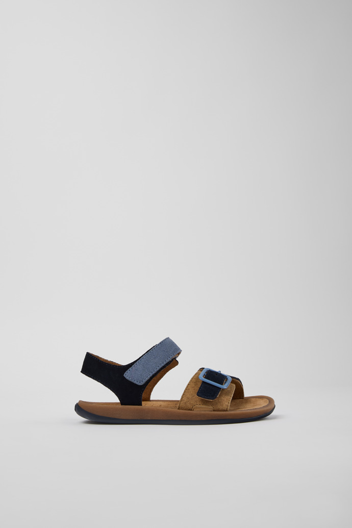 Twins Sandales en cuir nubuck bleu pour enfants.