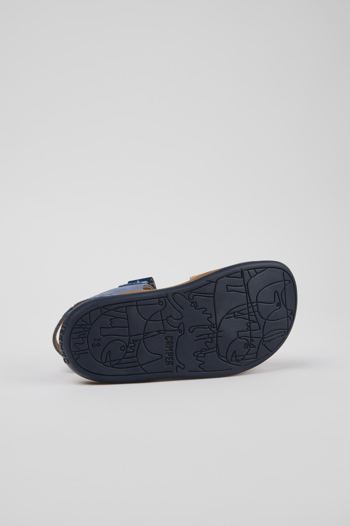 Twins Sandales en cuir nubuck bleu pour enfants.