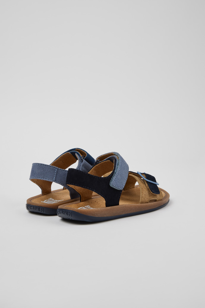Twins Sandales en cuir nubuck bleu pour enfants.