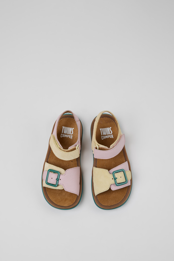 Twins Sandales en nubuck et cuir jaunes pour enfants.