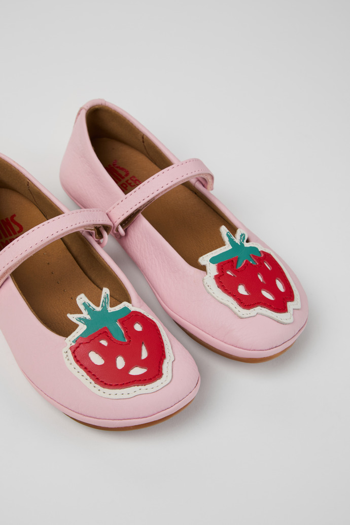 Close-up view of Twins Multicolor Leather Ballerinas for kids.