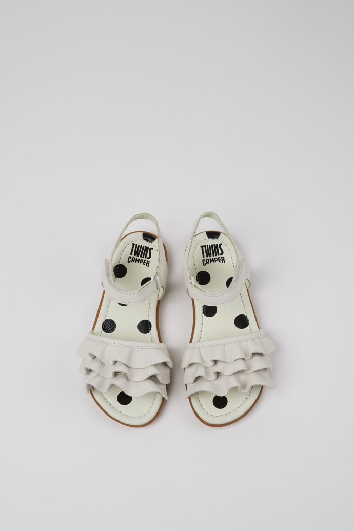 Twins Sandali in pelle bianchi per bambini.