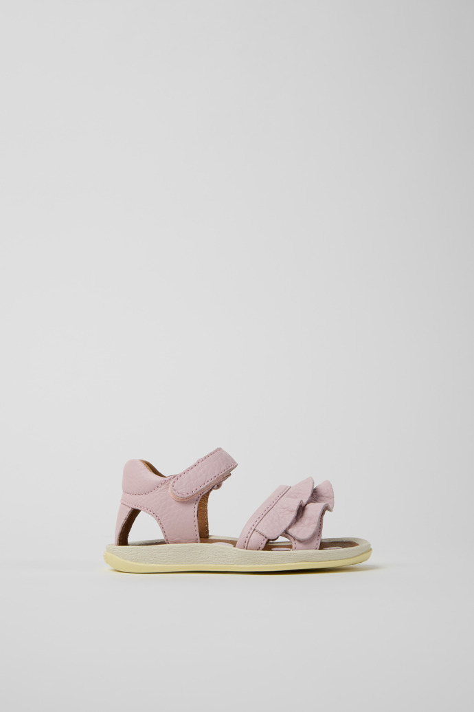 Twins Sandales en cuir roses pour enfants.