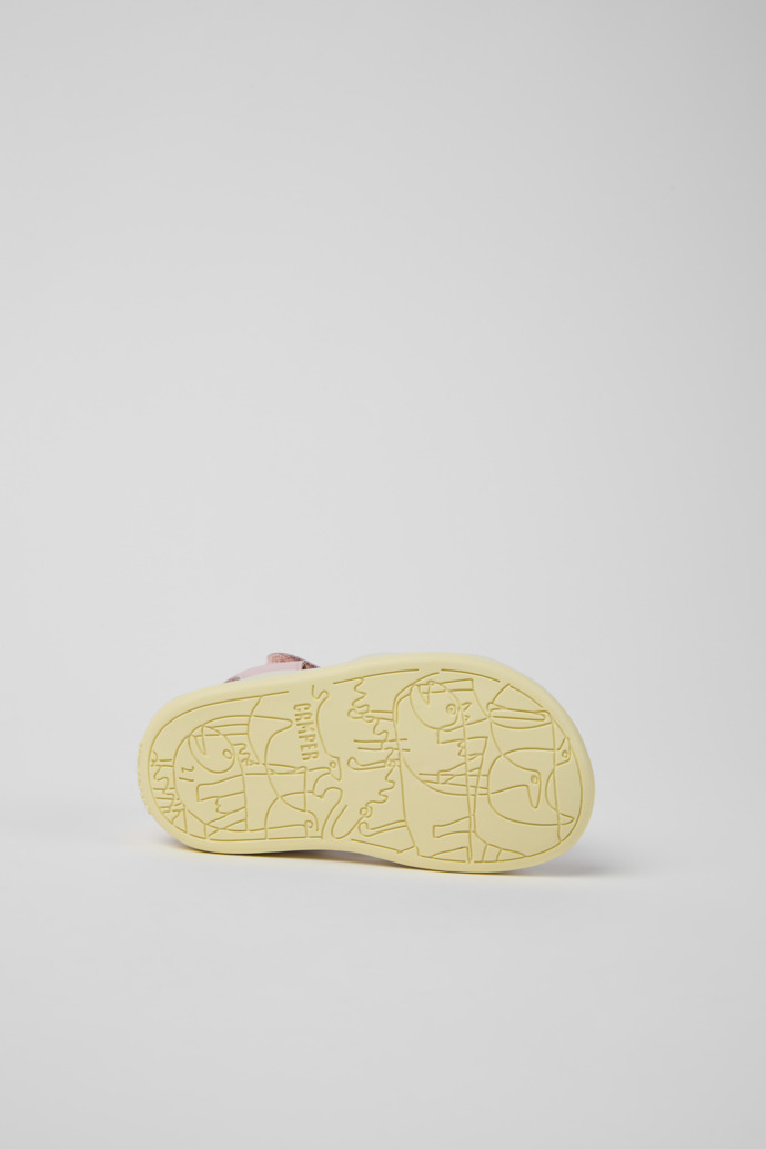 Twins Sandales en cuir roses pour enfants.