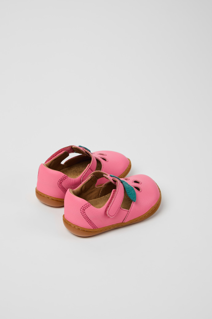 Back view of Twins Pink Leather Closed Sandals for kids.