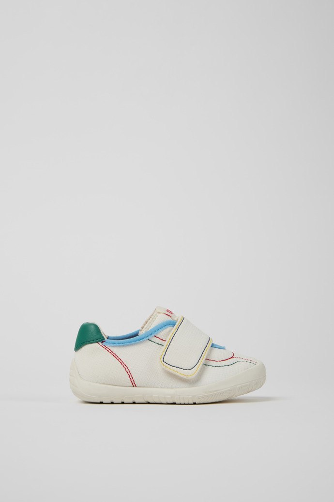 Side view of Twins Multicolor Textile and Leather Sneakers for kids.