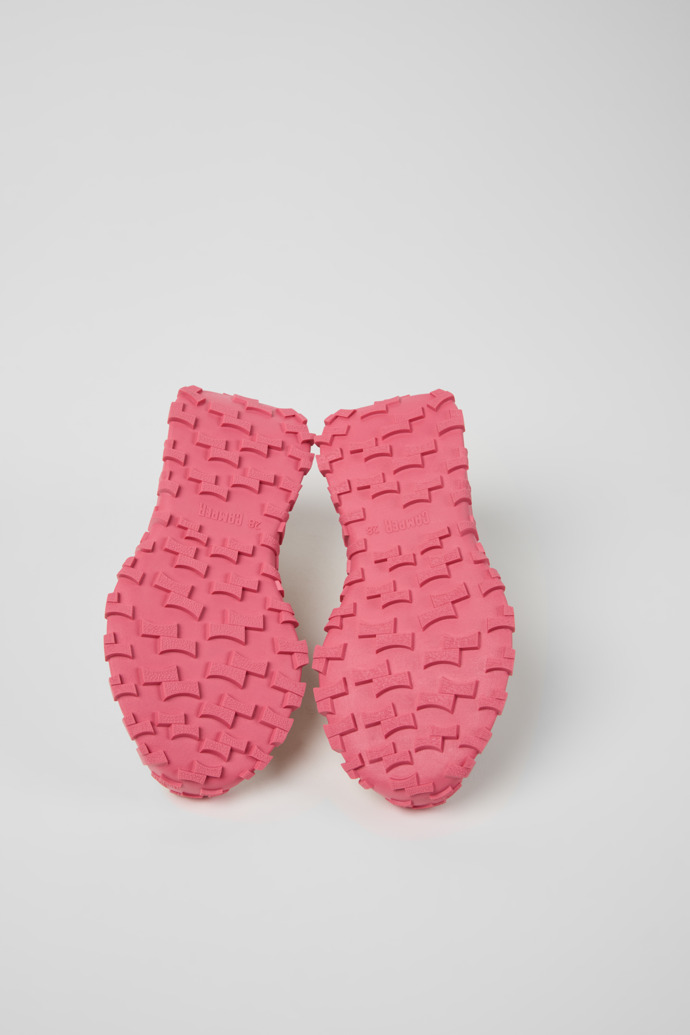 The soles of Twins Beige Textile and Leather Sneakers for kids.