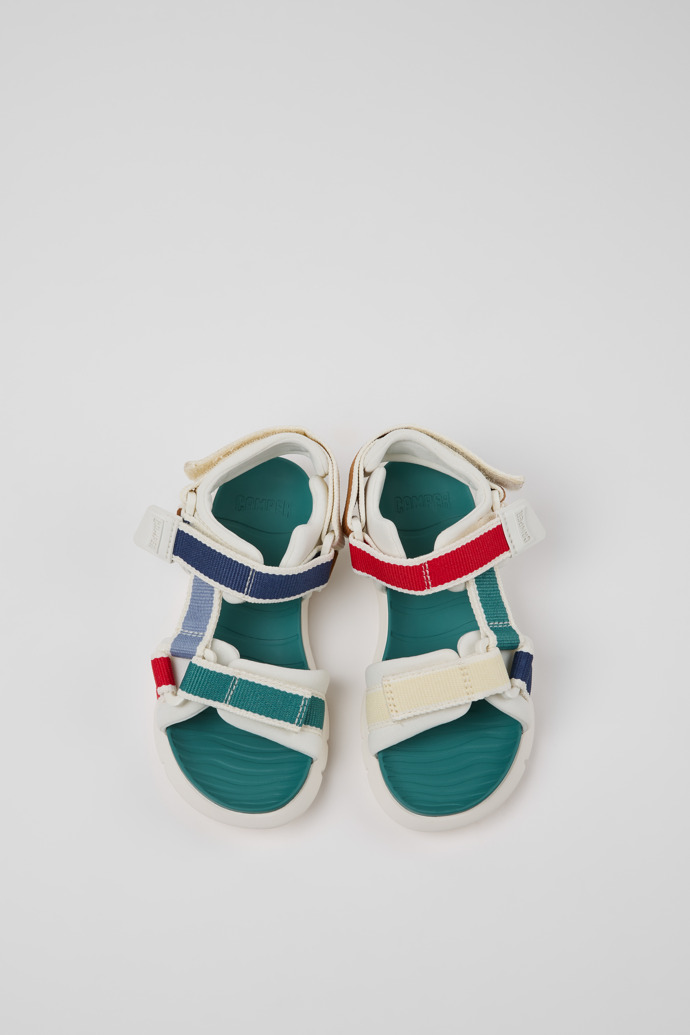 Overhead view of Twins Multicolor Textile Sandals for kids.