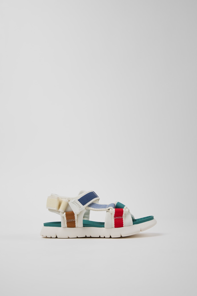 Side view of Twins Multicolor Textile Sandals for kids.