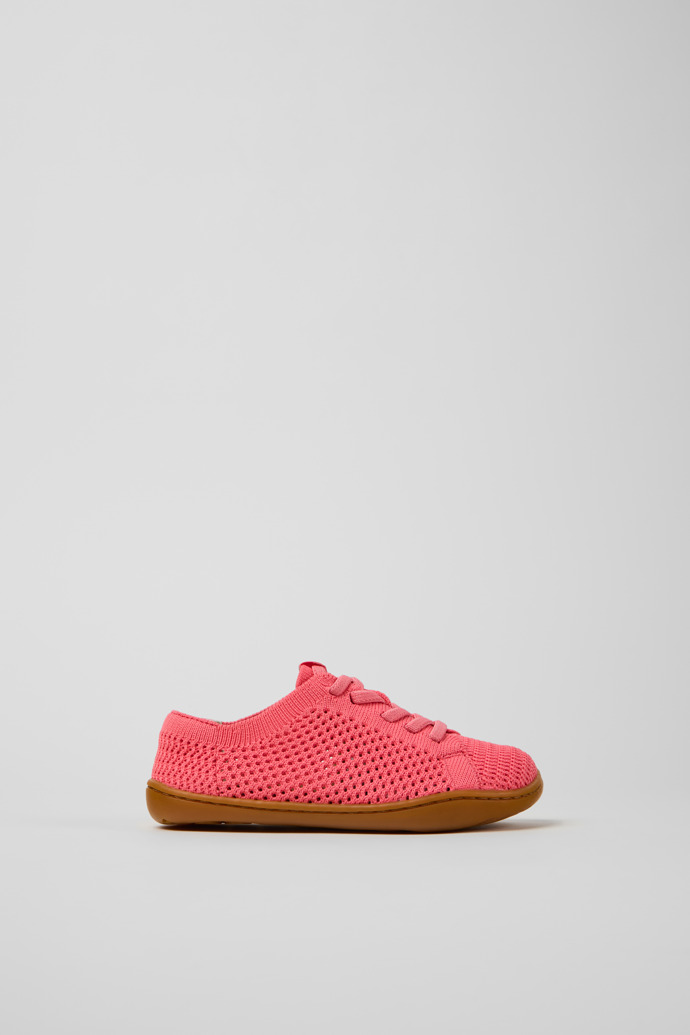 Side view of Peu Pink Textile and Leather Sneakers for kids.