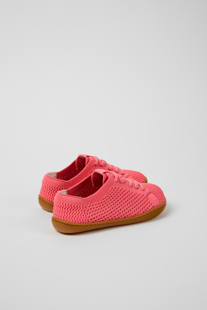 Back view of Peu Pink Textile and Leather Sneakers for kids.