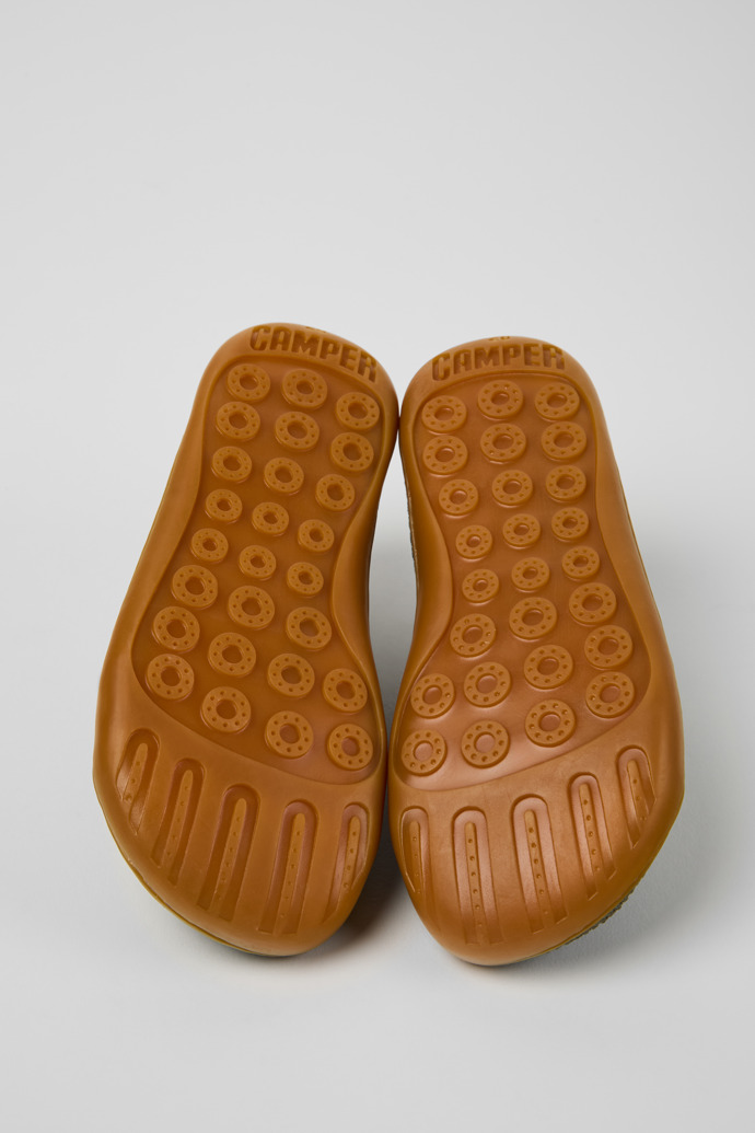 The soles of Peu Green Textile and Leather Sneakers for kids.