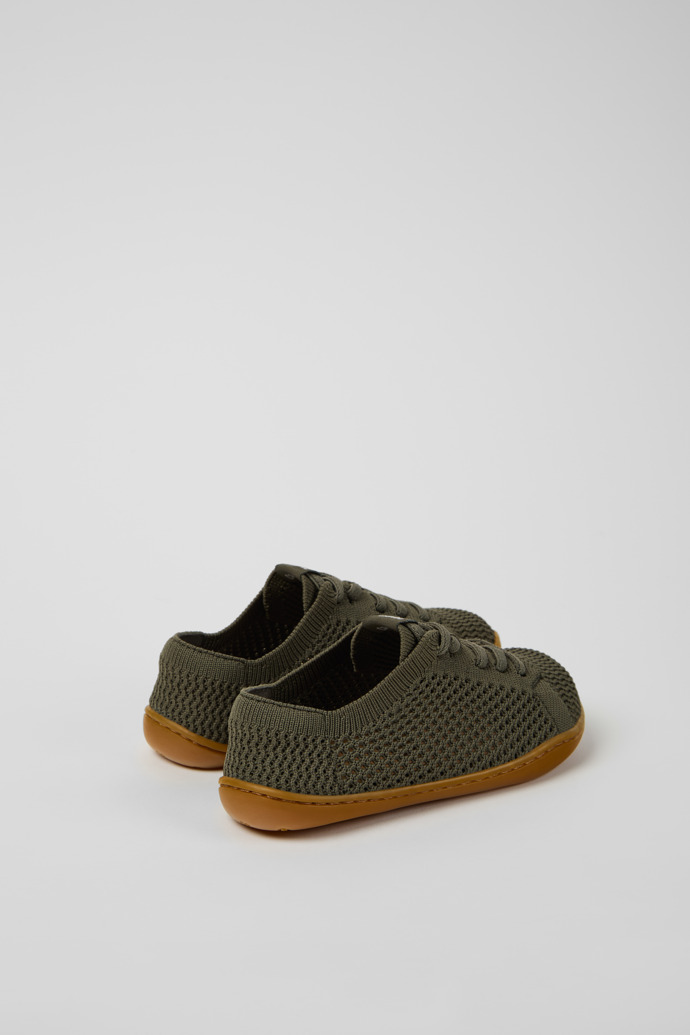 Back view of Peu Green Textile and Leather Sneakers for kids.