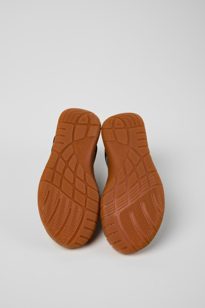 The soles of Peu Path Black Textile and Leather Sneakers for kids.