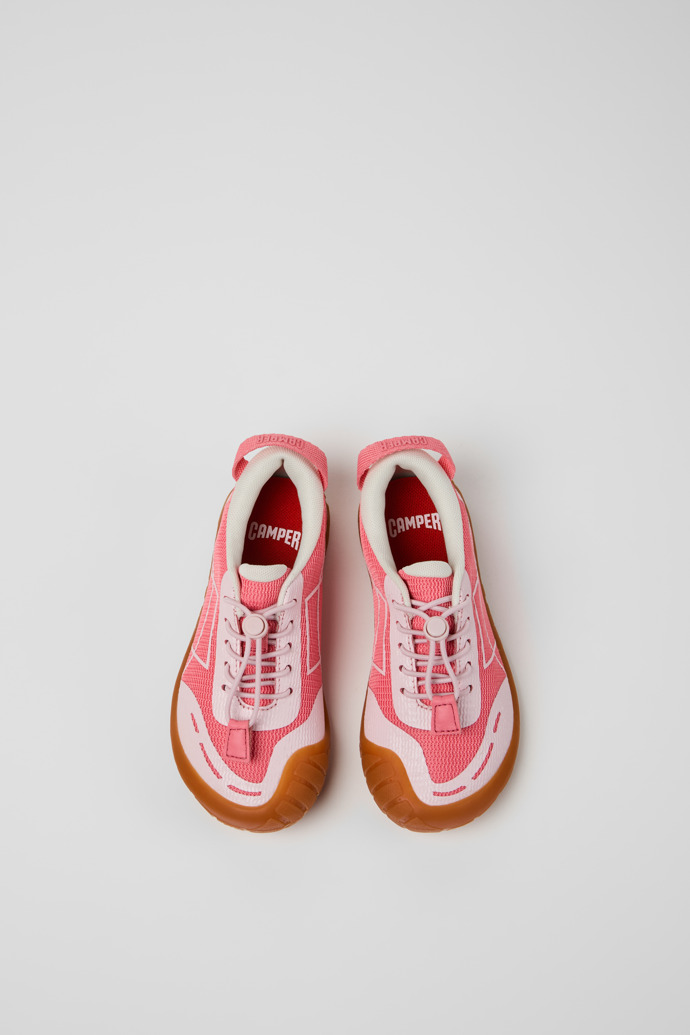 Peu Path Sneakers de tejido y piel rosas para niños.