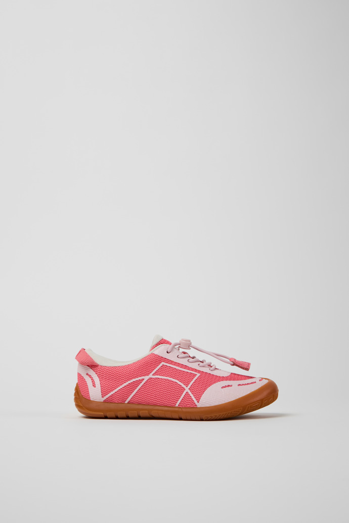 Peu Path Sneakers de tejido y piel rosas para niños.