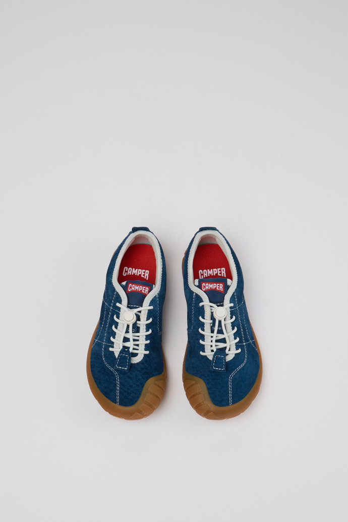 Peu Path Blaue Nubukleder-Sneaker für Kinder.