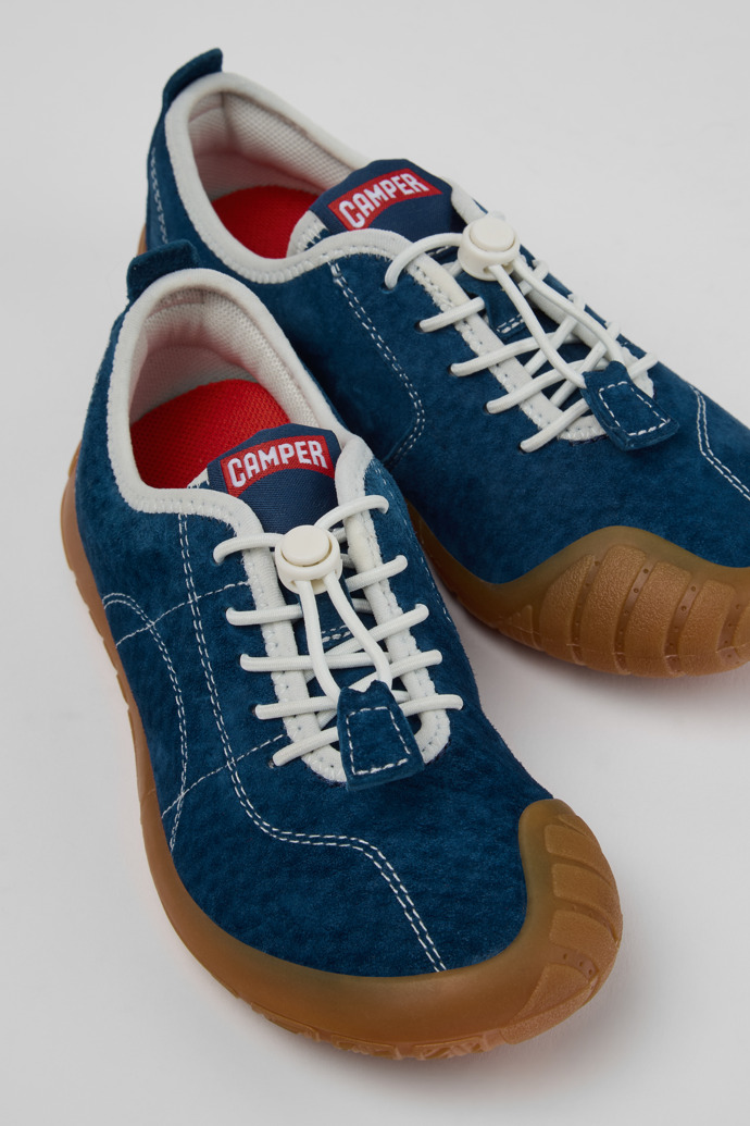 Peu Path Blaue Nubukleder-Sneaker für Kinder.