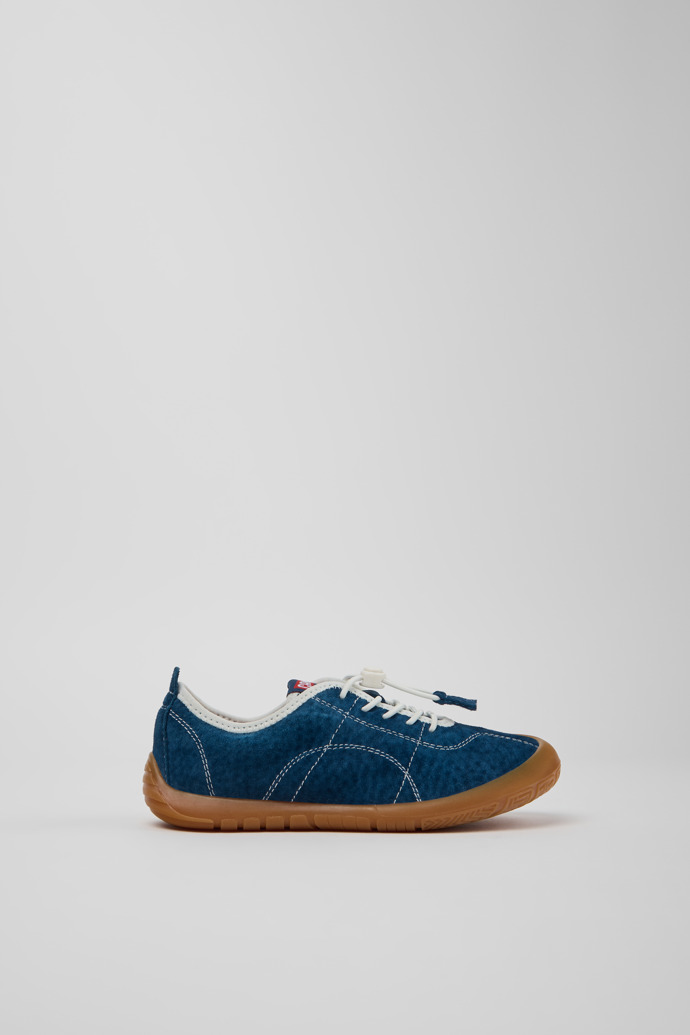 Peu Path Blaue Nubukleder-Sneaker für Kinder.