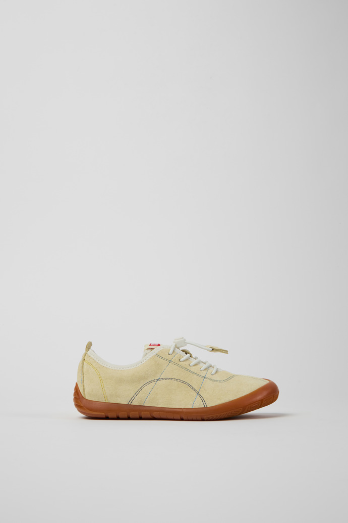 Side view of Twins Yellow Nubuck Sneakers for kids.