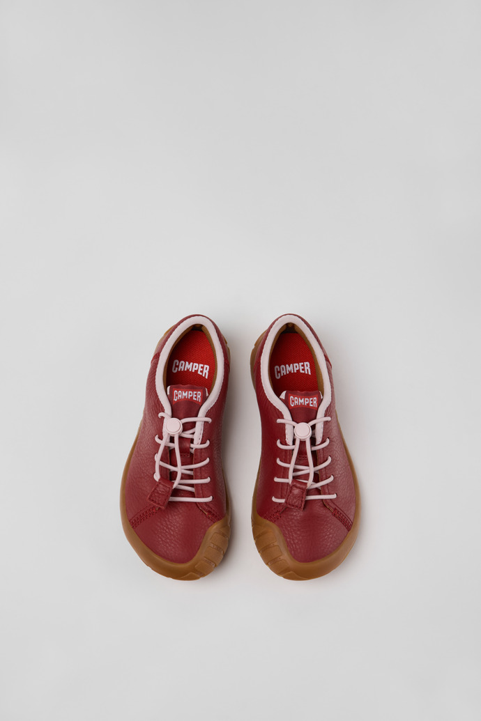 Peu Path Bordowe skórzane sneakersy dla dzieci.