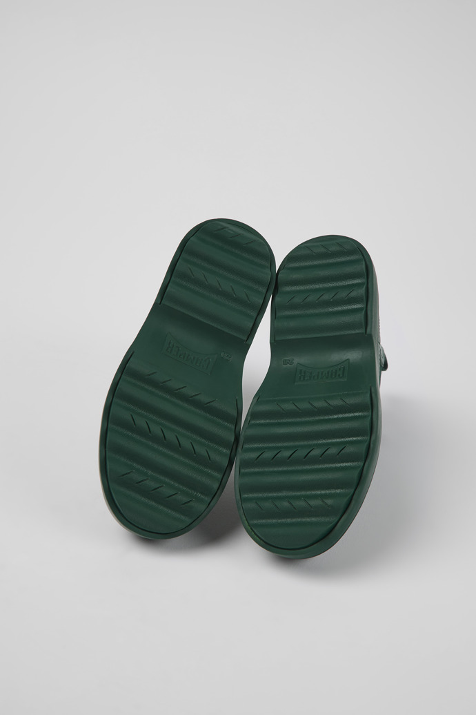 The soles of Norte Green leather Chelsea boots  for kids