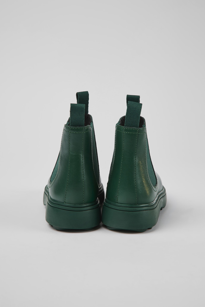 Back view of Norte Green leather Chelsea boots  for kids