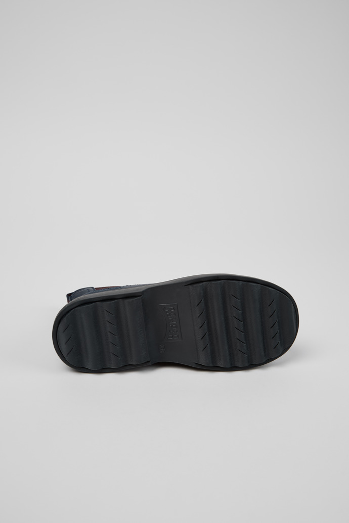 The soles of Norte Blue Leather Ankle Boots for Kids.
