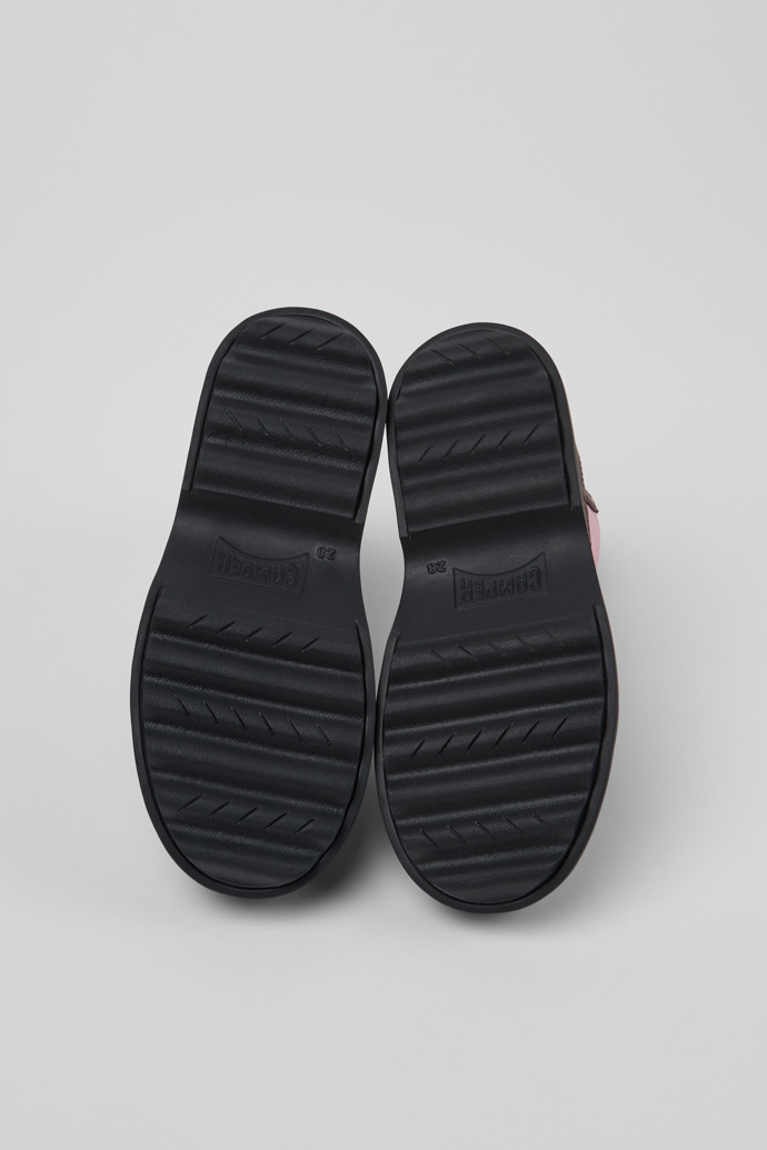 Norte Botines de piel burdeos para niños.