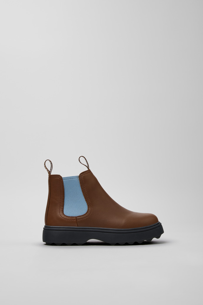 Side view of Twins Multicolor Leather Ankle Boots for Children.