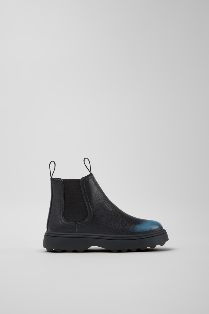 Norte Schwarze und blaue Lederstiefeletten für Kinder.