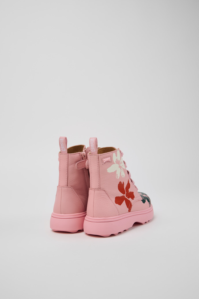 Back view of Twins Multicolor Leather Ankle Boots for Kids.