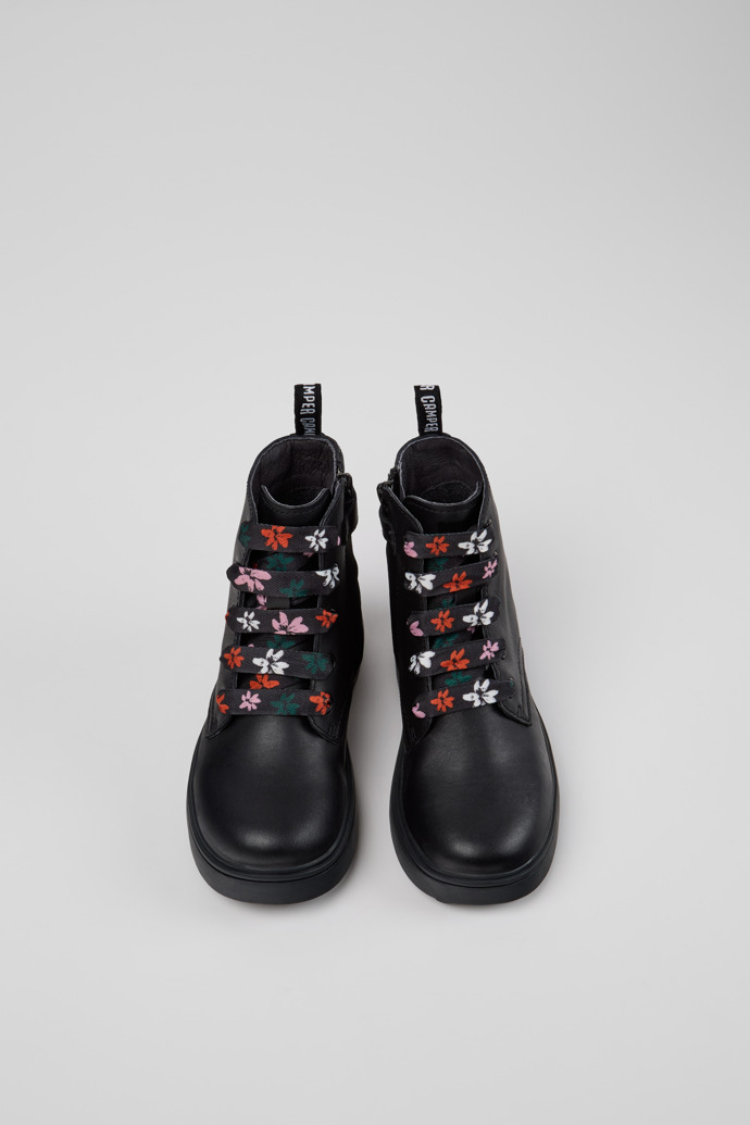 Norte Botines de piel negros para niños.