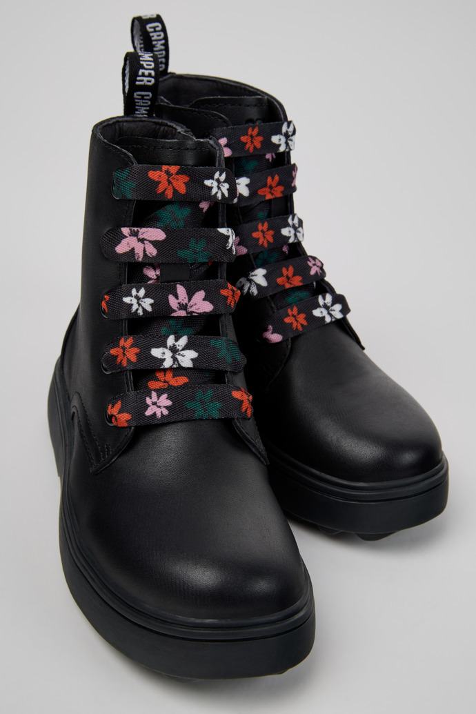 Norte Botines de piel negros para niños.