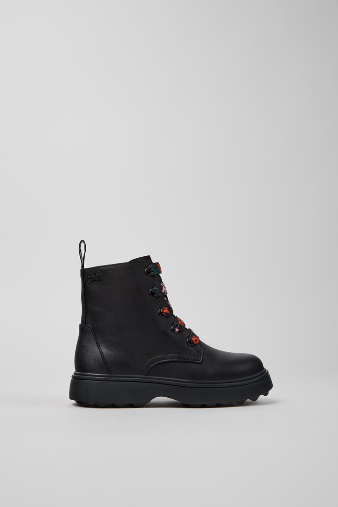 Norte Botines de piel negros para niños.