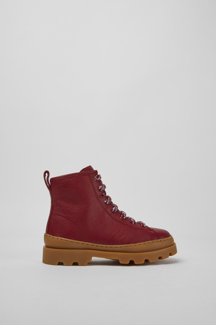 Brutus Bottes à lacets en cuir rouge