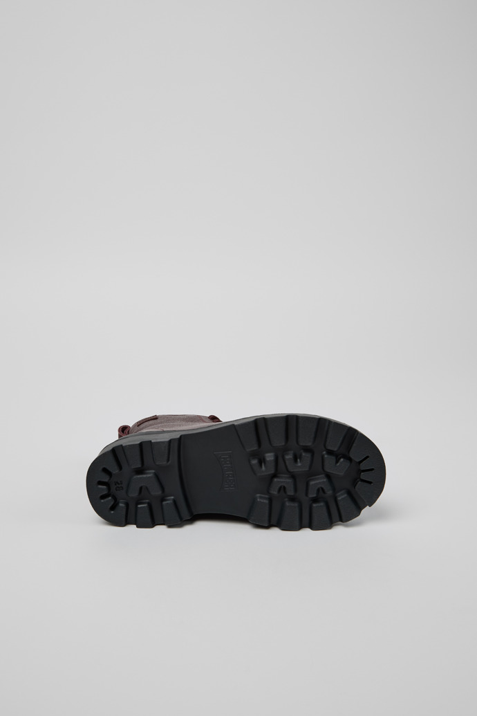The soles of Brutus Burgundy Leather Ankle Boots for Kids.