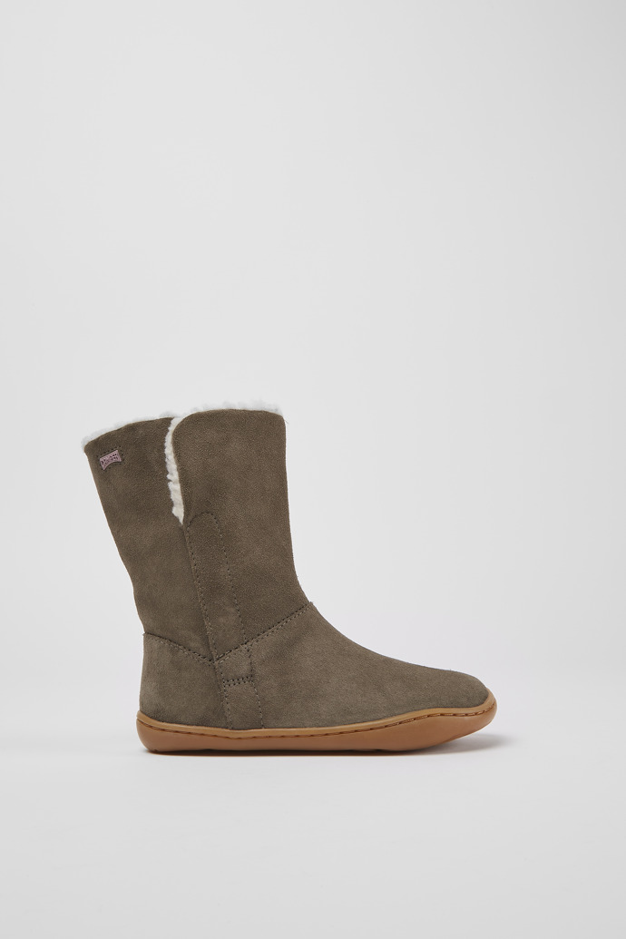 Side view of Peu Gray-brown nubuck boots